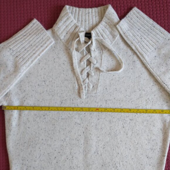 Express Easy Lace Up Mock Neck Sweater in Ivory NWT - Picture 7 of 14